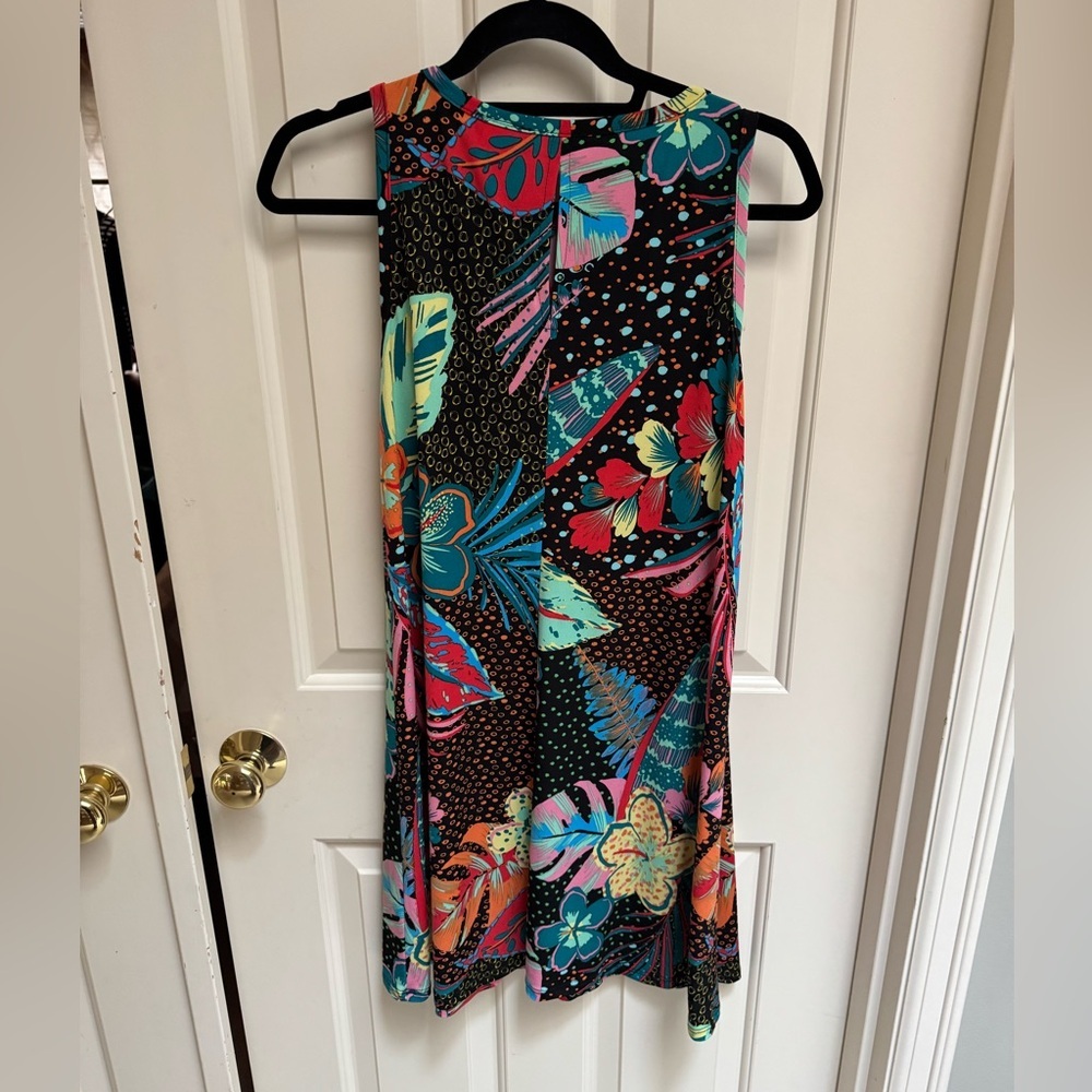 MSK Black Floral Tropical Print Sleeveless Mini Dress - Picture 4 of 4